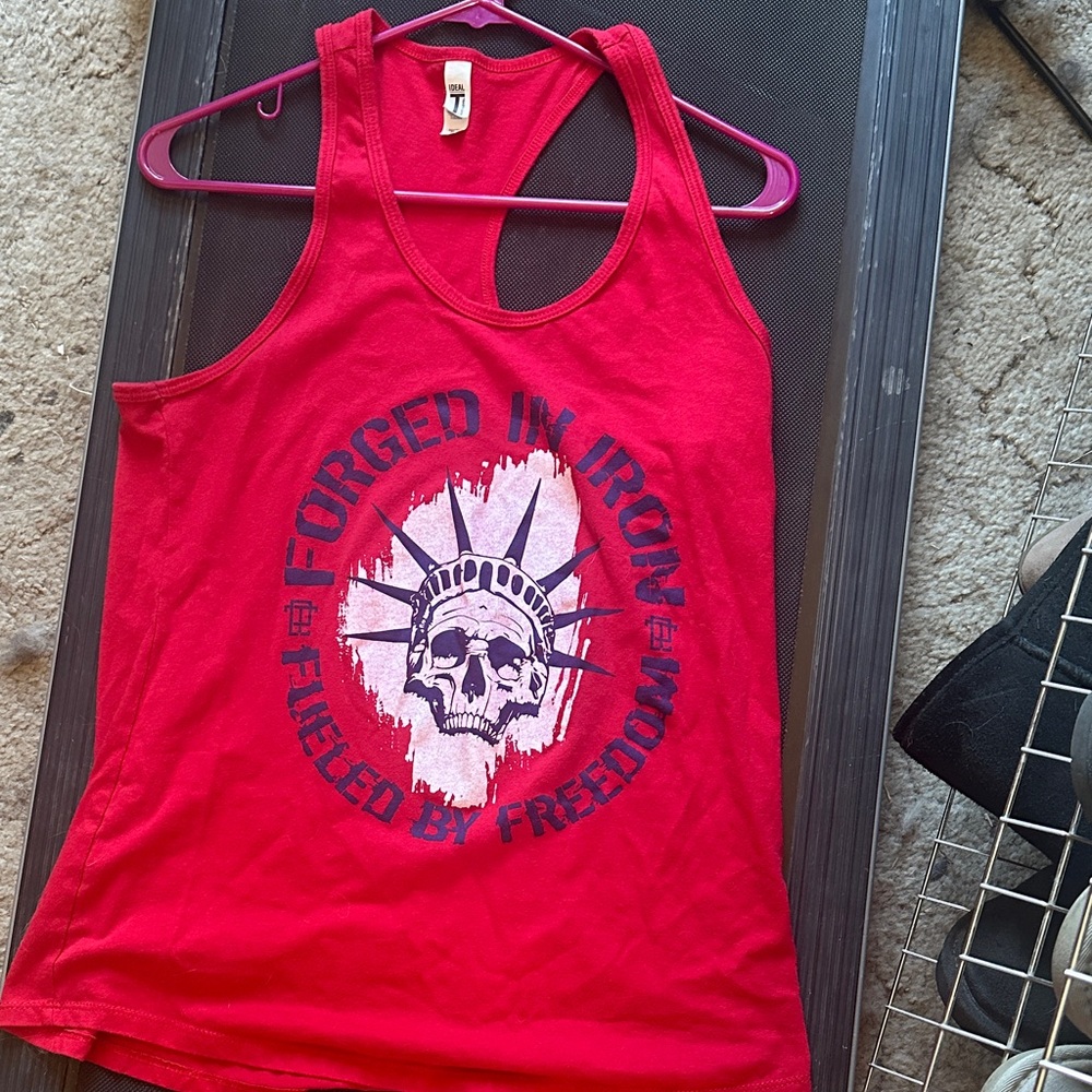 Forged in Iron Red Graphic Tank Top